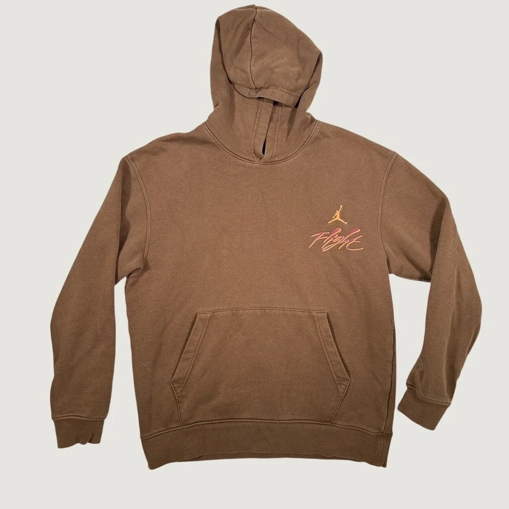 Nike Air Jordan Essentials Flight Fleece Hoodie Mens Medium Brown DQ7505-385